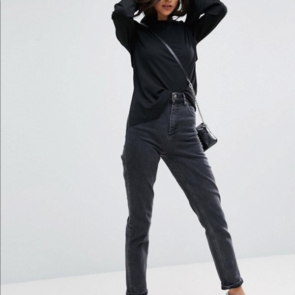 ASOS black skinny fit Mom jeans - Picture 6 of 8